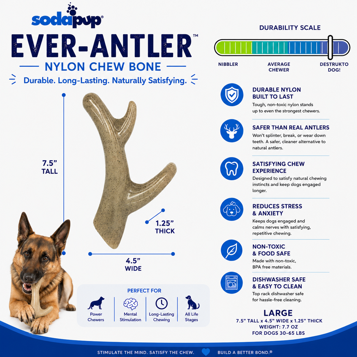Ever Antler Nylon Chew (SodaPup, USA Made)