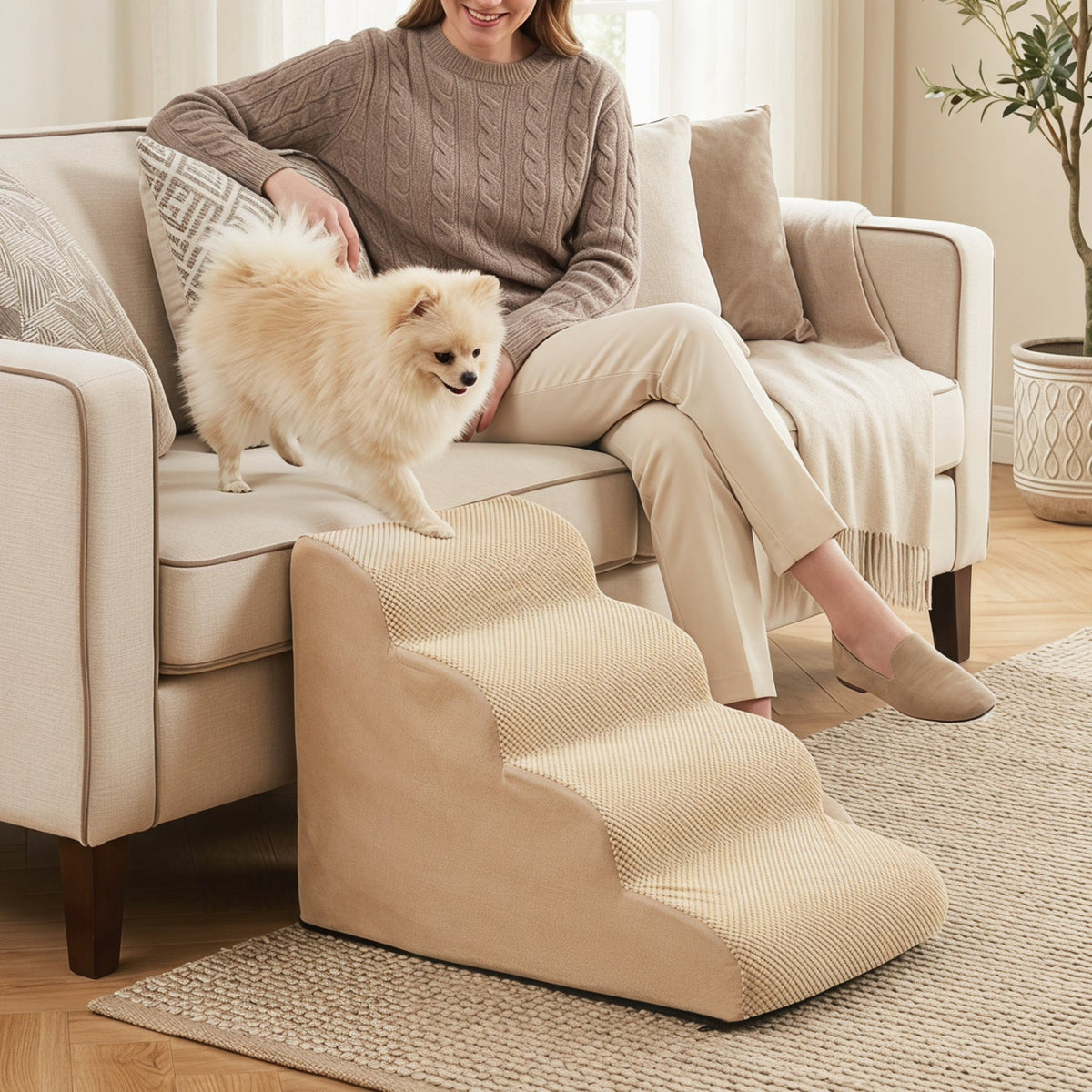 4-Step Foam Dog Stairs