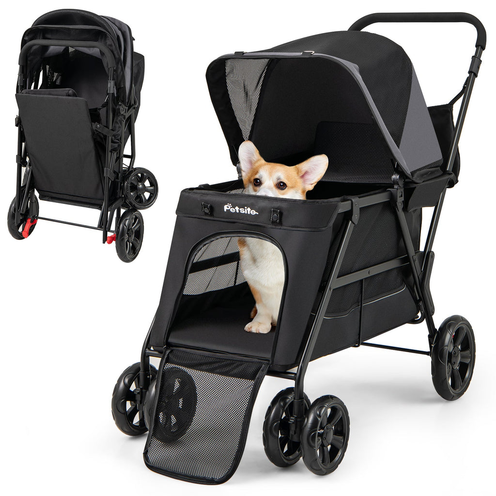 Senior Dog Stroller with Walk-In Ramp