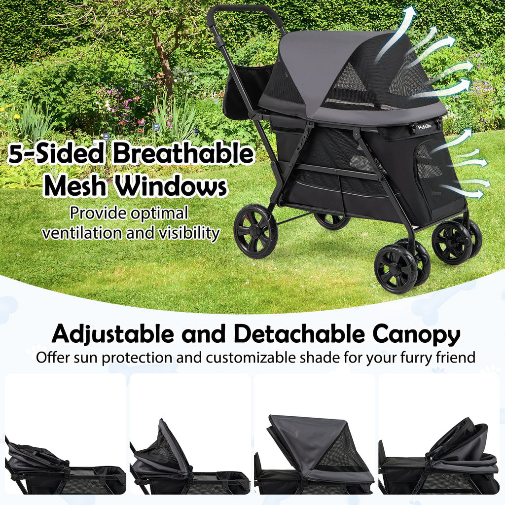 Senior Dog Stroller with Walk-In Ramp