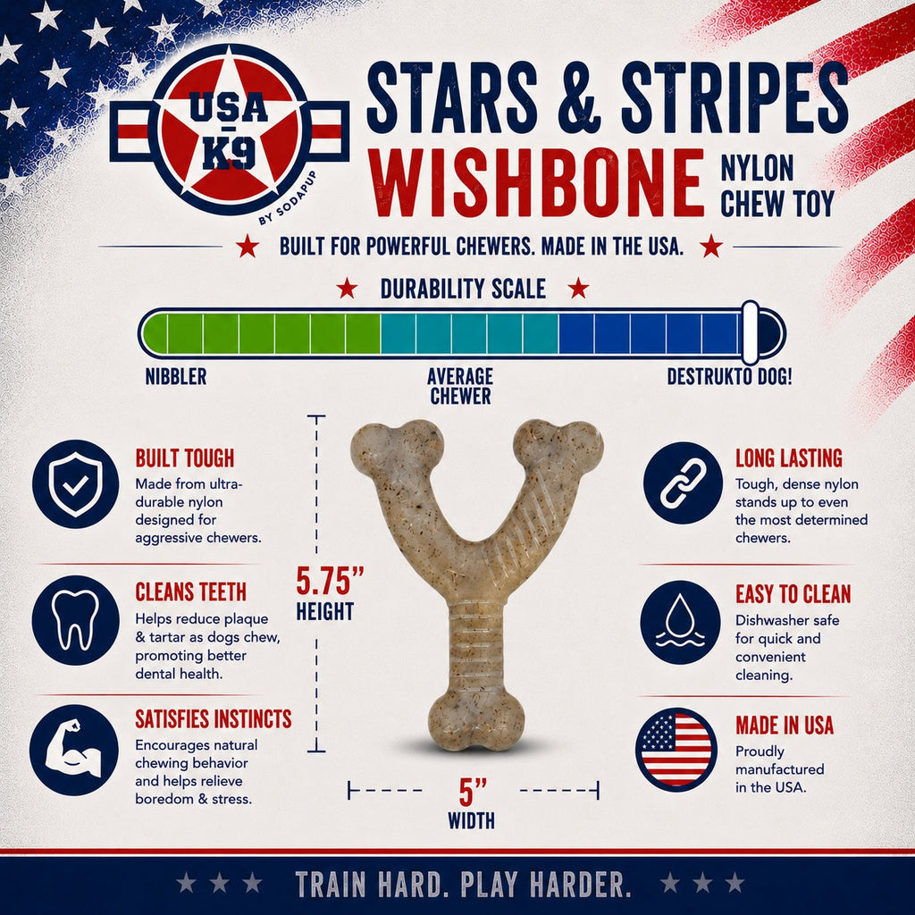 Stars & Stripes Wishbone Nylon Chew (SodaPup, USA Made)