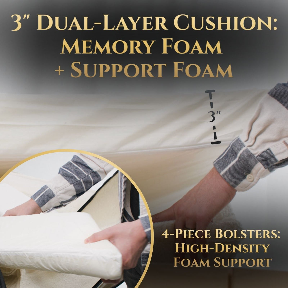 Orthopedic Memory Foam Bolster Bed