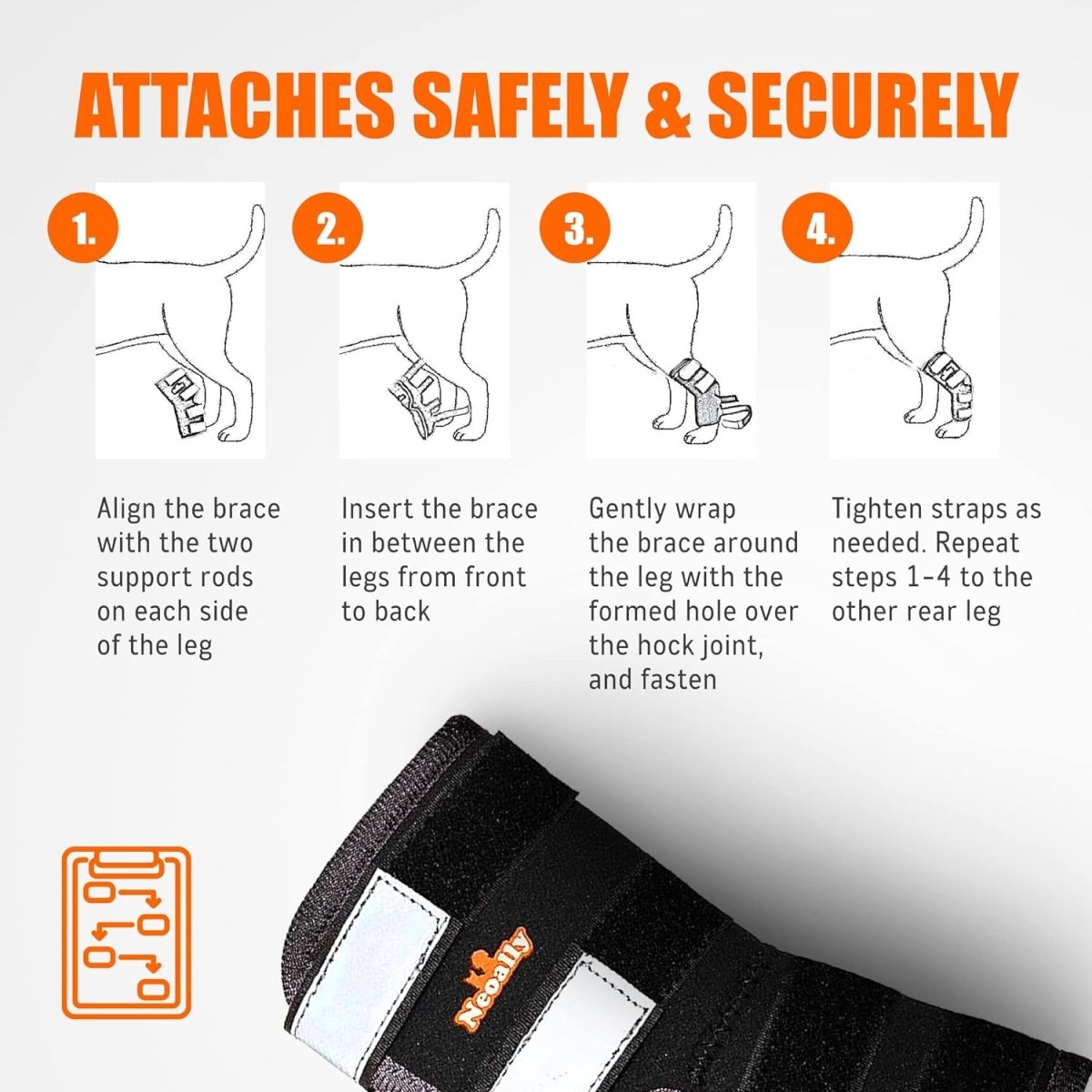NeoAlly Rear Hock Brace, Large Dogs (Long)